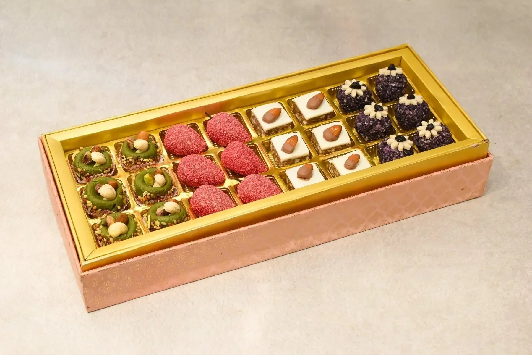 Premium Union of Hearts gift hamper assorted dry fruit mithai Indian sweets buy online India